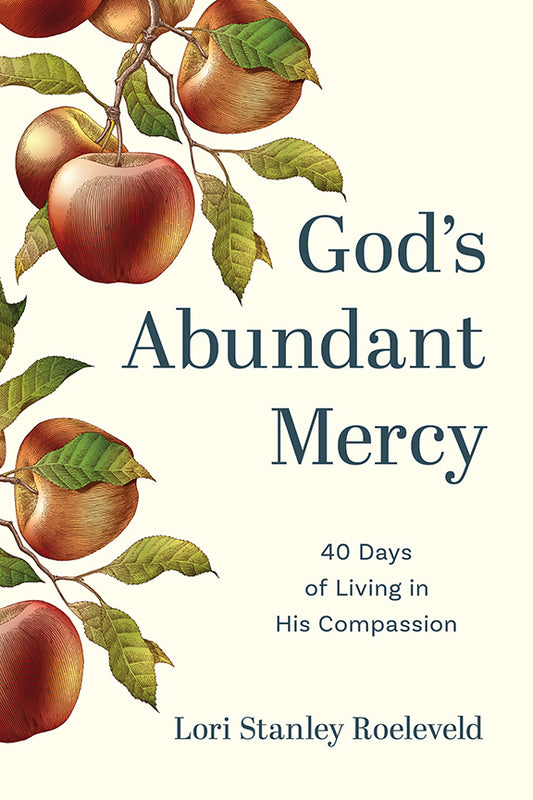 Cover of 'God's Abundant Mercy' with apples and leaves illustration