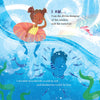 Illustrated page with two children swimming, surrounded by fish and water elements in God, The Great I AM children's book by Sydney Ann Johnson and Thais Mesquita