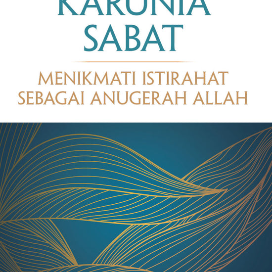Book cover of 'Karunia Sabat' with gold leaf design on a blue background