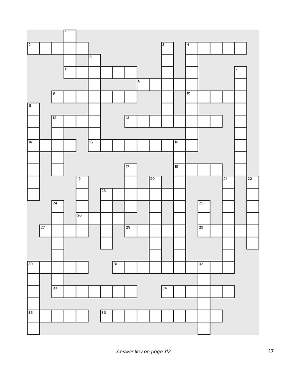 Crossword puzzle on a white background with answer key on page 12 in Search the Scriptures Psalms 73-150, a word find book by Our Daily Bread Ministries