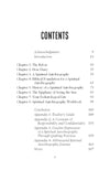 Table of contents for Soul Journey book by Barbara Peacock on a white background featuring such chapters as The Before and the Biblical Foundation for A Spiritual Autobiography