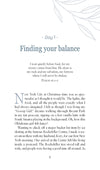 Text page from Day 1 devotional called Finding Your Balance the book He's Still Good by Katie Dietz in the God Hears Her Collection of Our Daily Bread Publishing on a white background with a sketched leaf image in the upper right side of page.