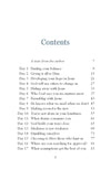 Table of contents for He's Still Good by Katie Dietz in the God Hears Her Collection of Our Daily Bread Publishing with chapter titles such as "finding your balance" and "friendship with Jesus" on a white background.