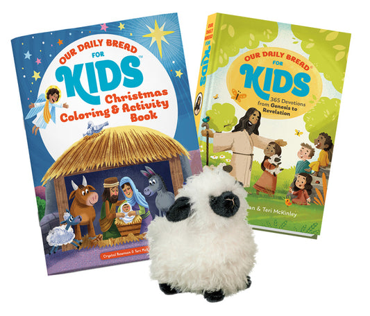 Set: Our Daily Bread for Kids: 365 Devotions from Genesis to Revelation, Tobias, and Christmas Coloring Book