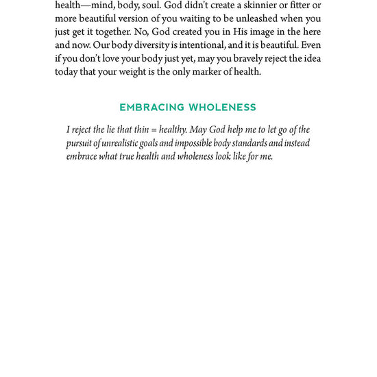 Book page with text reading "Embracing Wholeness," featuring a green color scheme in Already Whole by Ellen Wildman