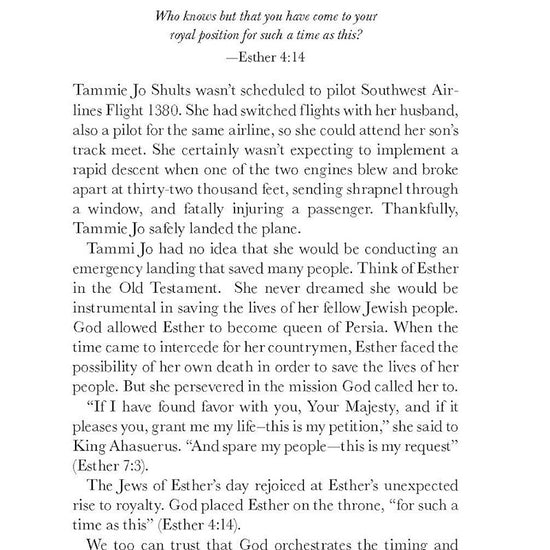 Text from January 20 devotional entitled For Such A Time Is This on a white background with a gold emblem, featuring Psalm 139:1-6, 23-24 from 'God Loves Her' 365 Devotions for Women by Women book by Our Daily Bread Ministries 