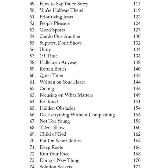 Table of contents for 'You Got This!' book by Crystal Stine for middle schoolers, featuring such chapters as Dating and Prioritizing Jesus