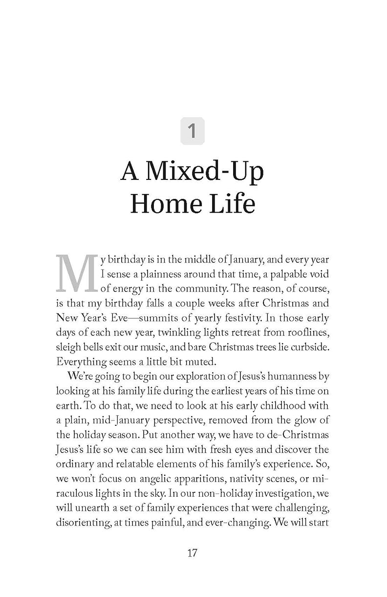 Interior page of Jesus Was Human Too book by Ryan Lokkesmoe featuring Chapter 1 A Mixed-Up Home Life and text