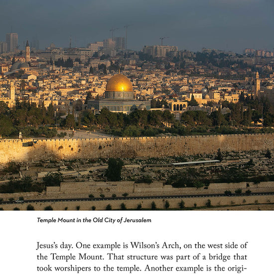Photo of the temple mount in the old city of Jerusalem in the 'Lands of the Bible Then and Now' book by Dave Branon