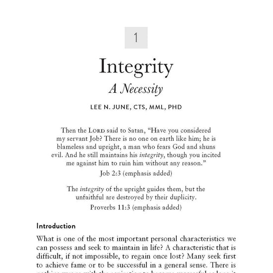 Text on integrity from Man to Man: African American Voices on Faith, Wisdom, and Perseverance book on a white background