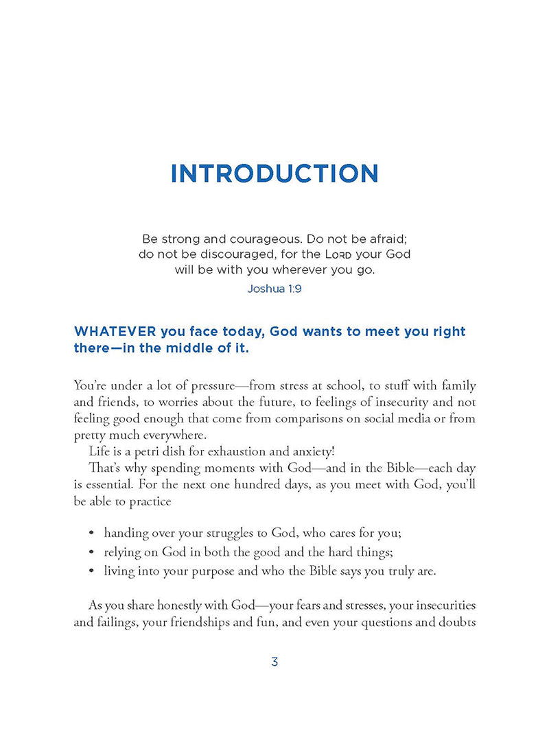 Introduction page from 'Moments with God for Teens' by Our Daily Bread Ministries on a white background
