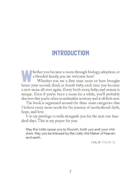 Introduction text on a white background for Two-Minute Timeouts for New Moms book by Andrea Fortenberry