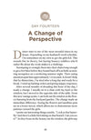 Text page from Sunday God Meets Monday Mom book by Erin Greneaux with chapter title 'A Change of Perspective' on Day Fourteen.