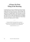 Interior page of Prayers for Ordinary Life book by Reclaim Today that features a prayer for first thing in the morning