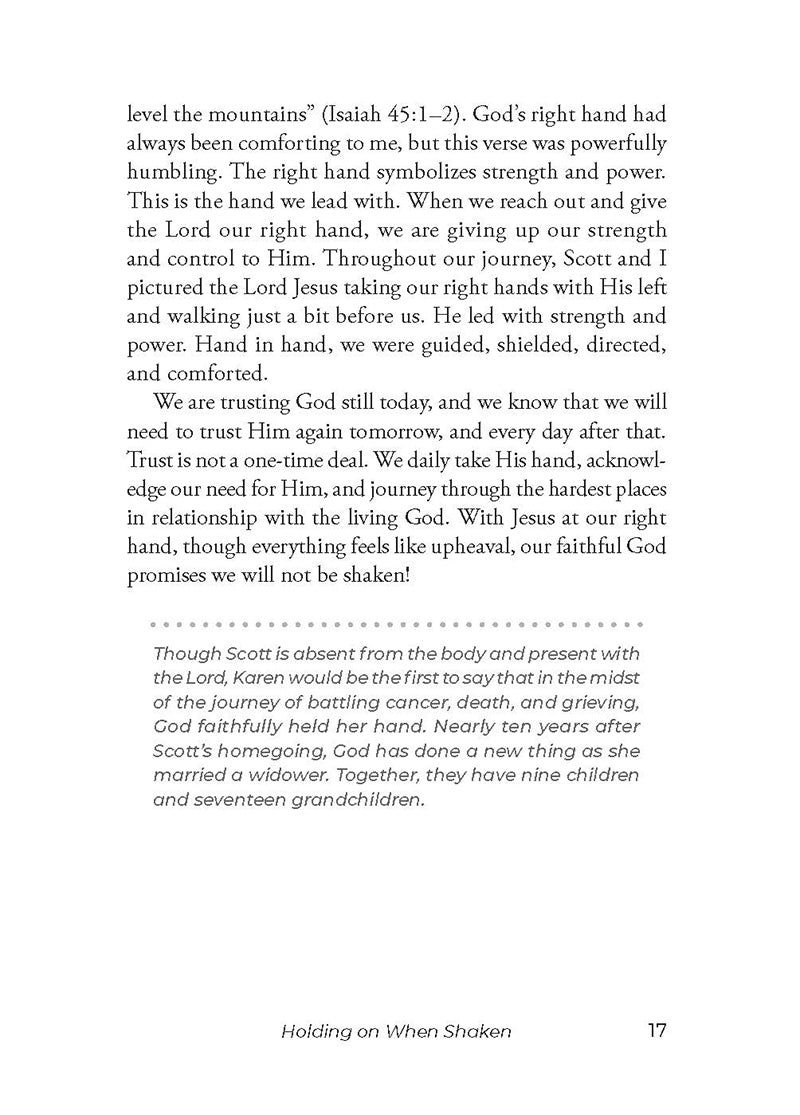 Text page reflective writing on a white background from 'Praying into a More Resilient Faith' by Susan Sorensen published by Our Daily Bread Publishing