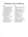 Crossword puzzle clues entitled 'Philippians: Joy in Suffering' on a white background in Search the Scriptures: Galatians, Ephesians, Philippian & Colossians, a word find book by Our Daily Bread Ministries