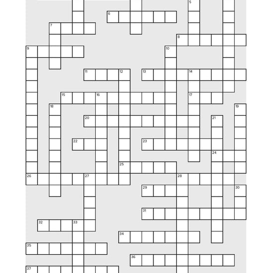Blank crossword puzzle grid on a white background from Search the Scriptures book
