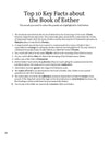 Text entitled 'Top 10 Key Facts about the Book of Esther' on a white background in 'Search the Scriptures: Ruth, Esther & Song of Songs' word find puzzle book from Our Daily Bread Ministries